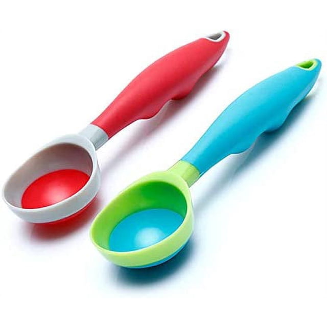 Cuchara para helado, anticongelante PPR de grado alimenticio antiadherente de 2 piezas + cuchara para helado de goma TUNC Sencillez