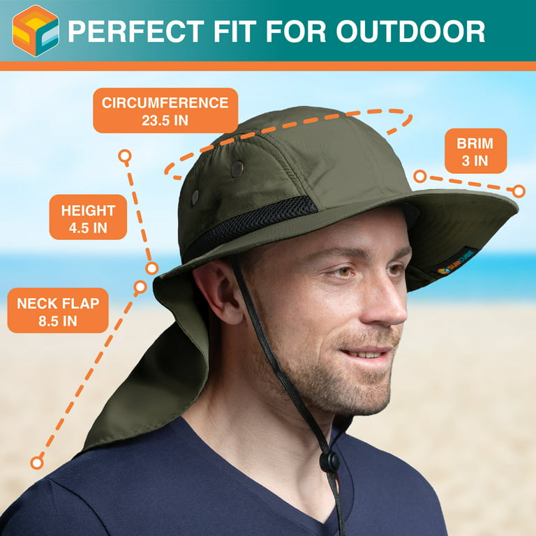Buy Wide Brim Sun Hat with Neck Flap, UPF 50+ Hiking Safari Fishing Caps  for Men and Women Online at desertcartKUWAIT