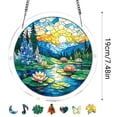 thumbnail image 3 of Flower Stained Glass Style Acrylic Suncatcher Puzzle, 83 Pieces DIY Jigsaw Window Hanging Ornament, Translucent Shatterproof Wall Hanging for Home Garden Decor, Creative Craft Gift, 3 of 7