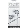 thumbnail image 2 of CableWholesale 4 ft. Stinger Metallic Finish Stereo Earbuds with Microphone - Nylon Braided Cloth Cord, Silver, 2 of 2