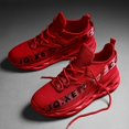 thumbnail image 3 of Men's Fashion Breathable Casual Sports Shoes with Elastic Sole, Outdoor Running Lightweight Walking Trainers - Random Letter Webbing, 3 of 9