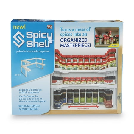 Spicy Shelf Universal Organizer for Cabinets, Spice Jar Organization for Pantry, As Seen on (Best Way To Organize Spices)