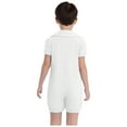 thumbnail image 2 of Sholeno Boys Girls One Piece Special Needs Adaptive Clothing Short Sleeve Romper Easy Dressing Short Leg Jumpsuit White 4, 2 of 7