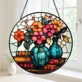 Fresh Look at Book And Floral Stained Glass Style Window Hanging Suncatcher Literary