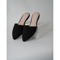 thumbnail image 6 of J. Adams Lennox Mules for Women - Black Vegan Leather Pointed Toe Slides, 6 of 6