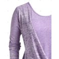 thumbnail image 3 of Camiseta Talla Extra Desteñida Asimétrica Rosegal Mangas largas de talla grande, 3 of 5