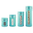 thumbnail image 1 of Home Basics Ensemble de Cylindre de Verre 4 Pcs avec Fenêtre Transparente (Turquoise), 1 of 4