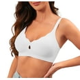 thumbnail image 2 of Qylux Wireless Bras for Women No Underwire Push Up Bras Seamless Full Coverage Comfort Lift Support Soft Everyday bra,White, 2 of 9