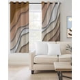 thumbnail image 2 of Brown Ombre Blackout Curtains 96 Inches Long, Modern Geometric Abstract Aesthetic Cream Thermal Insulated Black Out Curtains, Darkening Window Curtain Drapes for Bedroom Living Room 52"x96" 2 Panels, 2 of 8