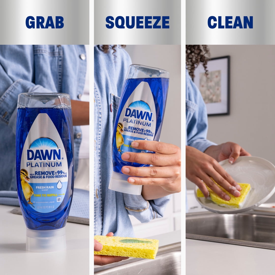 Dawn Platinum EZ Squueze Dish Soap Fresh Rain,