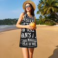 thumbnail image 3 of Balery Wine Funny Vestidos de verano para mujer con estampado: vestido holgado sin mangas, vestido playero informal y cómodo para días calurosos., 3 of 7