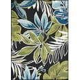 thumbnail image 2 of Stunning Transitional 8' x 10' Black and Blue Polypropylene Outdoor Area Rug, 2 of 6