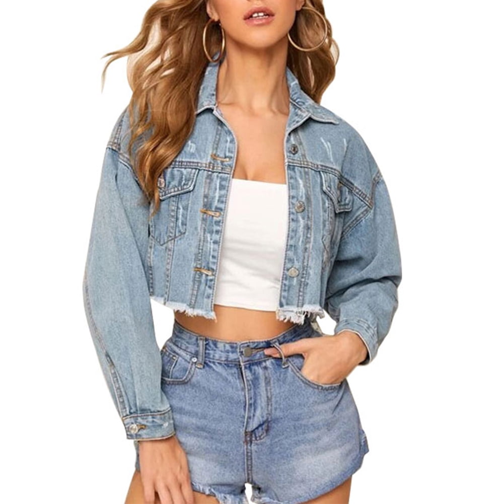 Women's Cropped Top Denim Jacket All 