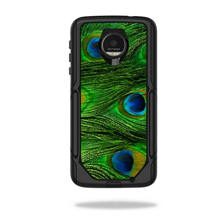 - MightySkins Protective Vinyl Skin Decal for OtterBox Commuter Moto Z / Moto Z Droid Edition Case wrap cover sticker skins Peacock Feathers