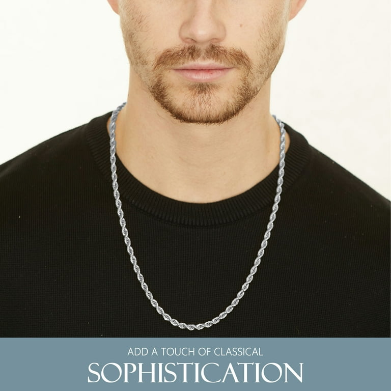 Rope Necklace 24kt White Gold Chain KISPER 24k White Gold 5mm