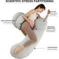 thumbnail image 2 of SHANNA Pregnancy Pillows Wedge Maternity Pillow Adjustable Full Body Support Pillow for Back Legs Belly HIPS（#02# Bamboo Grey H Shaped）, 2 of 7