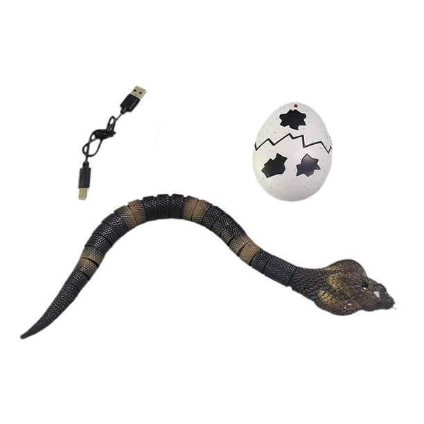 Serpiente de control remoto, juguete de serpiente con detección inteligente, juguete de serpiente en movimiento, vehículo de de animales para
