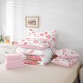 thumbnail image 4 of Erosebridal Ensemble de Literie Kawaii Fraise Format Simple, Ensemble de Lit Nœud Papillon de Rêve, Rose, Super Douillet 7 Pcs, 4 of 5