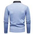thumbnail image 6 of FOPSUFGWFO Men's Knit Sweaters 2 in 1 Crew Neck Sweatshirts With Shirt Collar Long Sleeve Pullover Tops for Business 3XL, 6 of 6