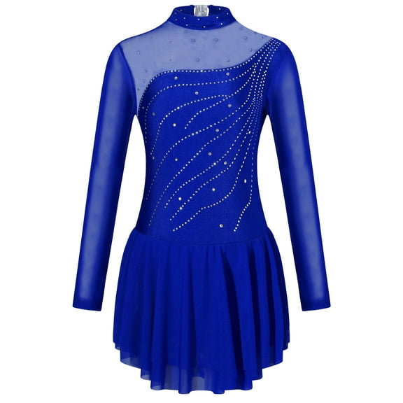MSemis Kids Girls Figure Ice Skating Dress Royal Blue 16
