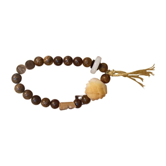 Pulsera de Cuentas de Madera, Joyería Mala de Meditación, Pulsera de Cuentas de Oración de Buda
