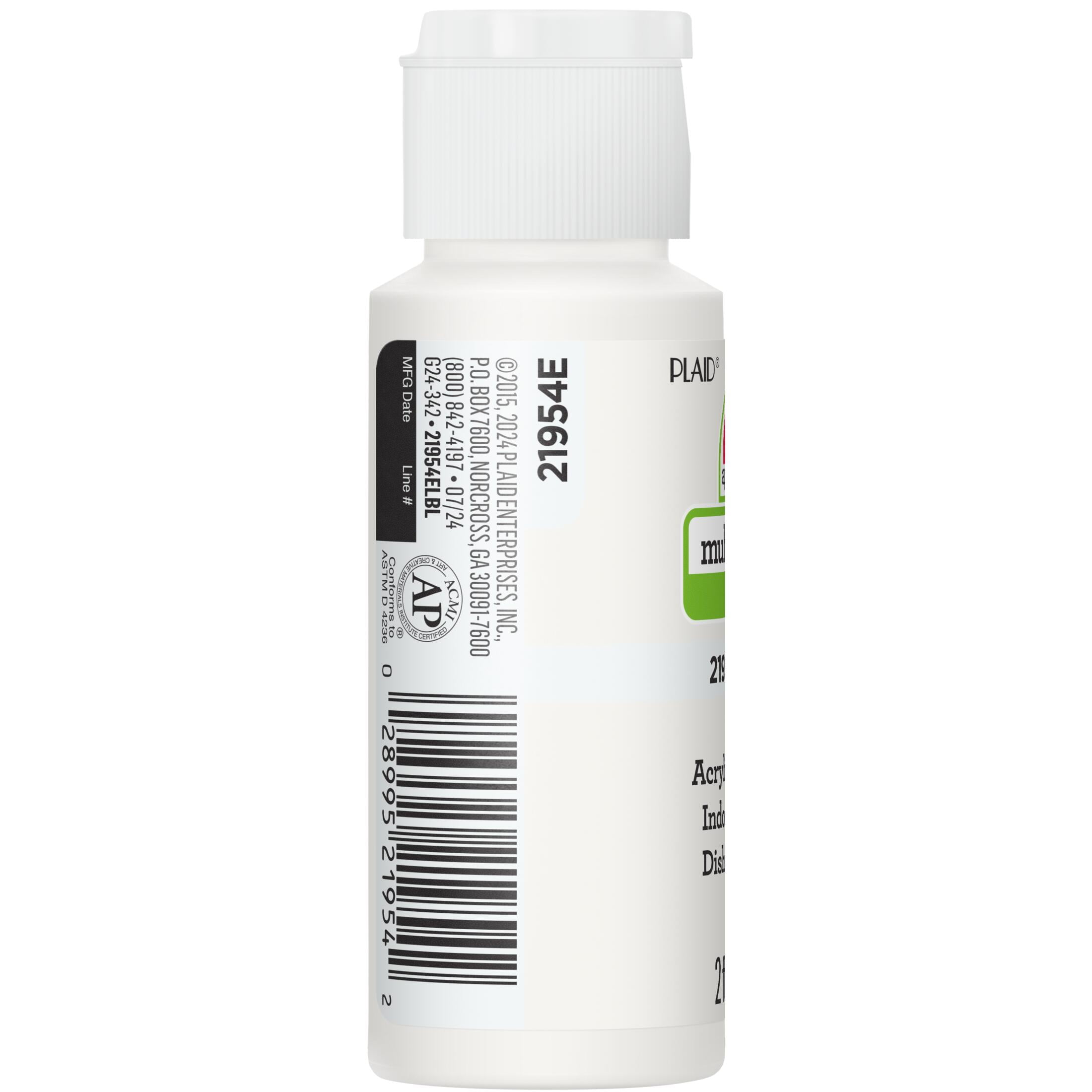 Apple Barrel Multi-Surface Acrylic Craft Paint, Satin Finish, White, 2 fl oz