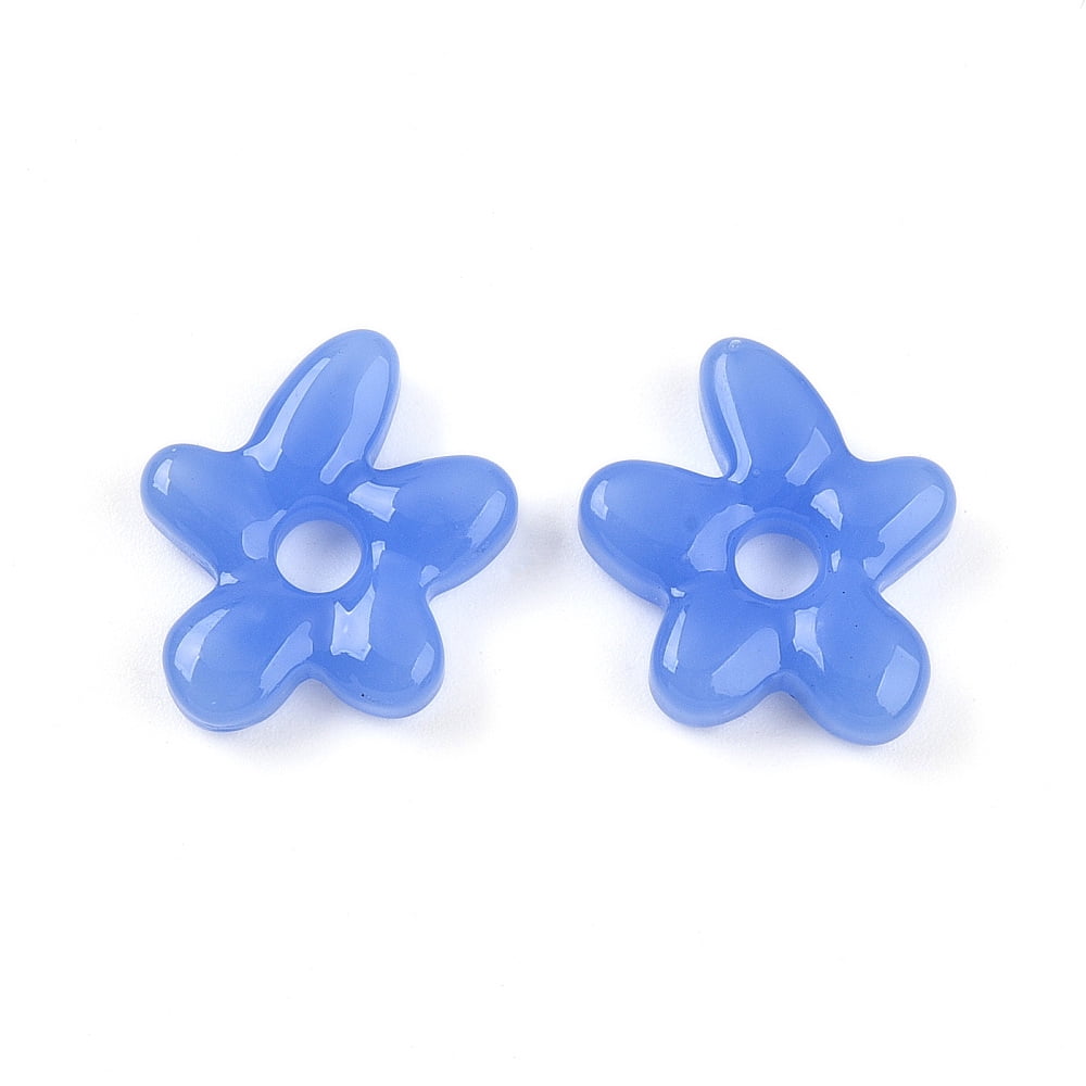 100pcs Handmade Lampwork Beads Flower Mixed color 18~18.5x17~17.5x4~5mm Hole: 3~4mm
