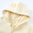 thumbnail image 3 of MYGBCPJS Baby Boy Girl Bear Ear Hoodie Jumpsuit Toddler Long Sleeve Fleece Zipper Romper Fall Winter Warm One-Piece, Size Newborn - 24M, 3 of 6