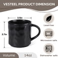 thumbnail image 2 of Vesteel Coffee Cups Set of 4, 14oz Ceramic Mugs Set with Handles, Porcelain Mug for Latte Tea Beer Hot Cocoa, Dishwasher & Microwave Safe, Matte Black, 2 of 8
