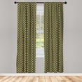 thumbnail image 2 of Ambesonne Retro 4-Panel Curtains, Geometric Tile 70s Style, 56"x95", Brown Blue and Yellow, 2 of 4