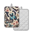thumbnail image 2 of Pot Holders Set of 2 Heat Resistant 338℉ Kitchen Oven Gloves Potholder Cooking Baking Microwave Mitts Butterfly with Flower, 2 of 7
