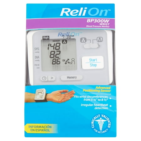 ReliOn BP300W Digital Wrist Blood Pressure Monitor - Walmart.com