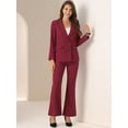 thumbnail image 4 of DARING DIVA Women's 2 Pcs Notched Lapel Blazer Work Suit Set XL Burgundy, 4 of 5