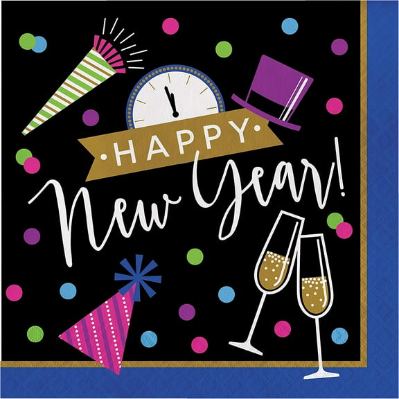 New Years Napkins, 48 ct