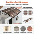thumbnail image 3 of Door Awning Canopy 38x78 in, Exterior Front Door Window Awning with Drainage & Metal Bracket, Polycarbonate Rain Snow Sun Protection Overhang for Porch Patio, Brown, 3 of 6