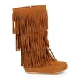 thumbnail image 2 of Pierre Dumas DD23 Women Suede Knee High Moc Toe Fringe Moccasin Boot, 2 of 5
