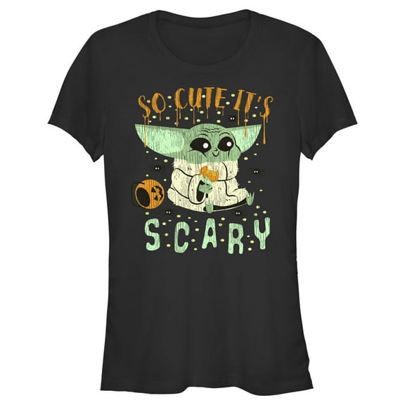 Junior's Star Wars: The Mandalorian Halloween So Cute It’s Scary Graphic Tee Black Small