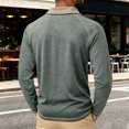 thumbnail image 4 of Mens Long Sleeve Polo Shirts Fashion Casual Raglan Button Polo Tee Collared Golf Shirt, S, 4 of 6