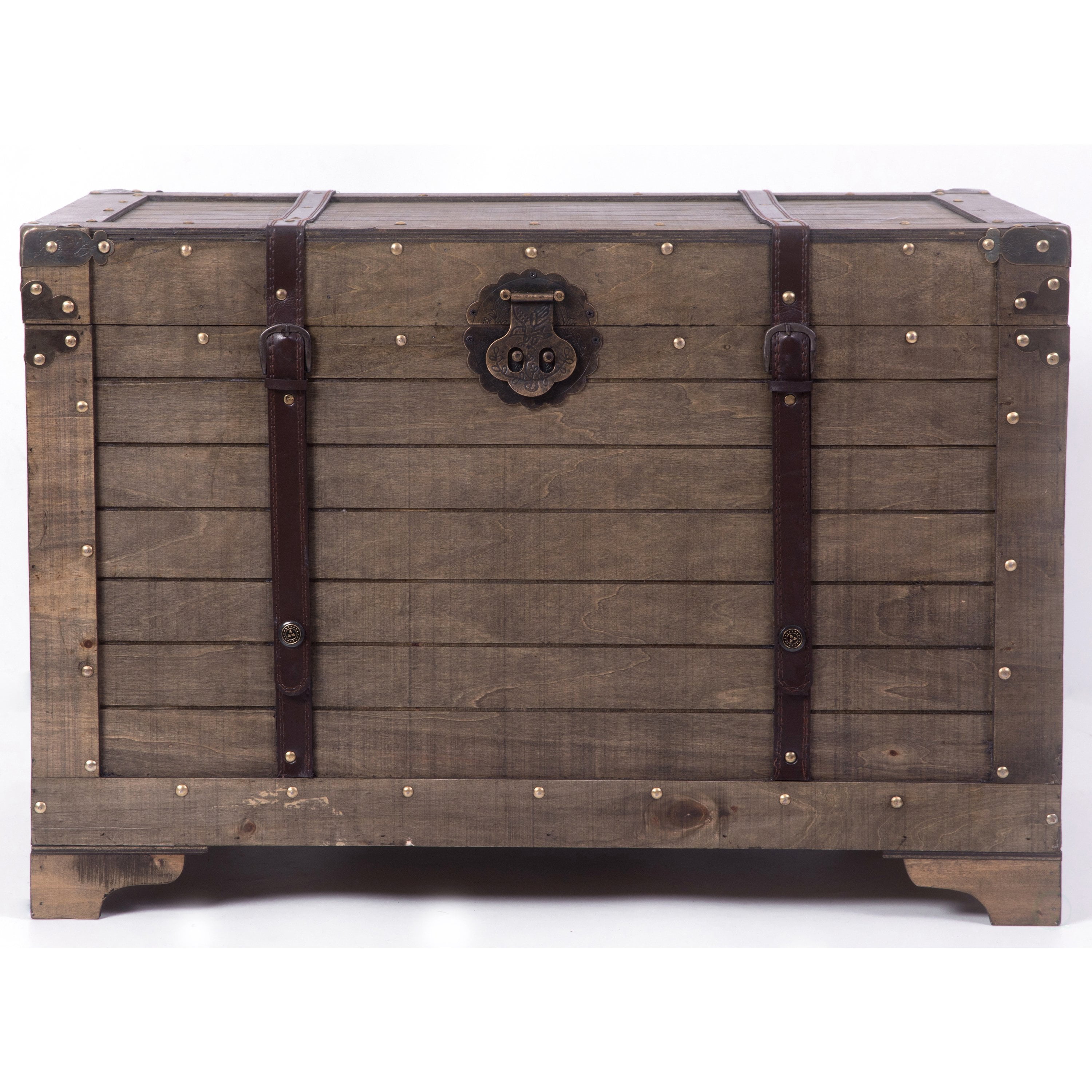 Old Fashioned Large Natural Wood Storage Trunk and Coffee Table