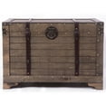 thumbnail image 4 of Old Fashioned Large Natural Wood Storage Trunk and Coffee Table, 4 of 8