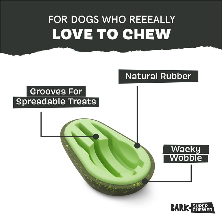 BARK Super Chewer Avocadoggo Durable Treat Holding Dog Toy S