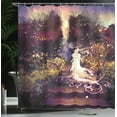 thumbnail image 4 of Ambesonne Fantasy Art Shower Curtain, Surreal Elf Garden, 69"Wx70"L, Magenta Green, 4 of 5