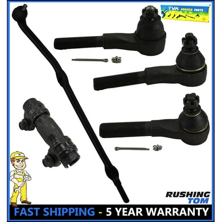 - 5 Pc Suspension Kit Front Inner Outer Tie Rod Drag Link Jeep Tj Wrangler 4WD 4X4