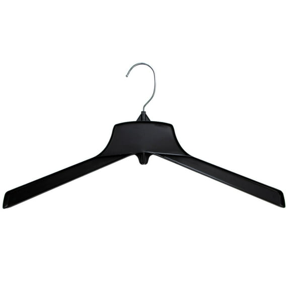 Hanger Central 10 Pack Black Plastic Coat Hangers With Short Swivel Hooks 15 inch