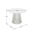thumbnail image 4 of Guyou Round Solid Wood Dining Table, Mid-Century Modern Kitchen Dining Table with Round Geometric Base for 4-6 People, 43.25 Inch Diameter for Kitchen Dining Room, White, 4 of 6
