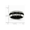 thumbnail image 7 of White Stainless Steel Ring Band Wedding Cubic Zirconia CZ, 7 of 7