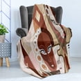 thumbnail image 4 of Music Soft Flannel Fleece Throw Blanket, Abstract Style Fine Arts Themed Composition Shapes Instruments Keyboard and Faces, Cozy Plush for Indoor and Outdoor Use, 50" x 60", Multicolor, by Ambesonne, 4 of 5