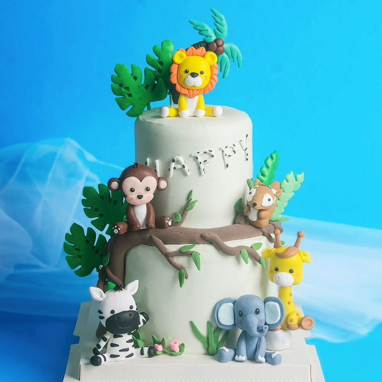 Cake Toppers Monkey Baby Shower Cake Jungle Safari Animal Cake Topper With  Lion Giraffe Monkey Elephant Zebra For Wild Animals Themed Birthday Baby