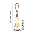 thumbnail image 3 of 2 Pcs Brass Hanging Bell for Door Knob, Vintage Gold Door Hanger Bell on Leather Rope, Small Entry Doorbell Chime for Front Door and Home, Shop Garden Christmas Decor, Home Decorative Objects, 3 of 8