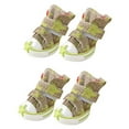 thumbnail image 1 of Waterproof 4pcs/set Wear-resisting Autumn Winter Outdoor Anti-slip Casual Style Pet Denim Shoes Pet Booties Puppy Sneaker Dog Shoes GREEN 6, 1 of 8
